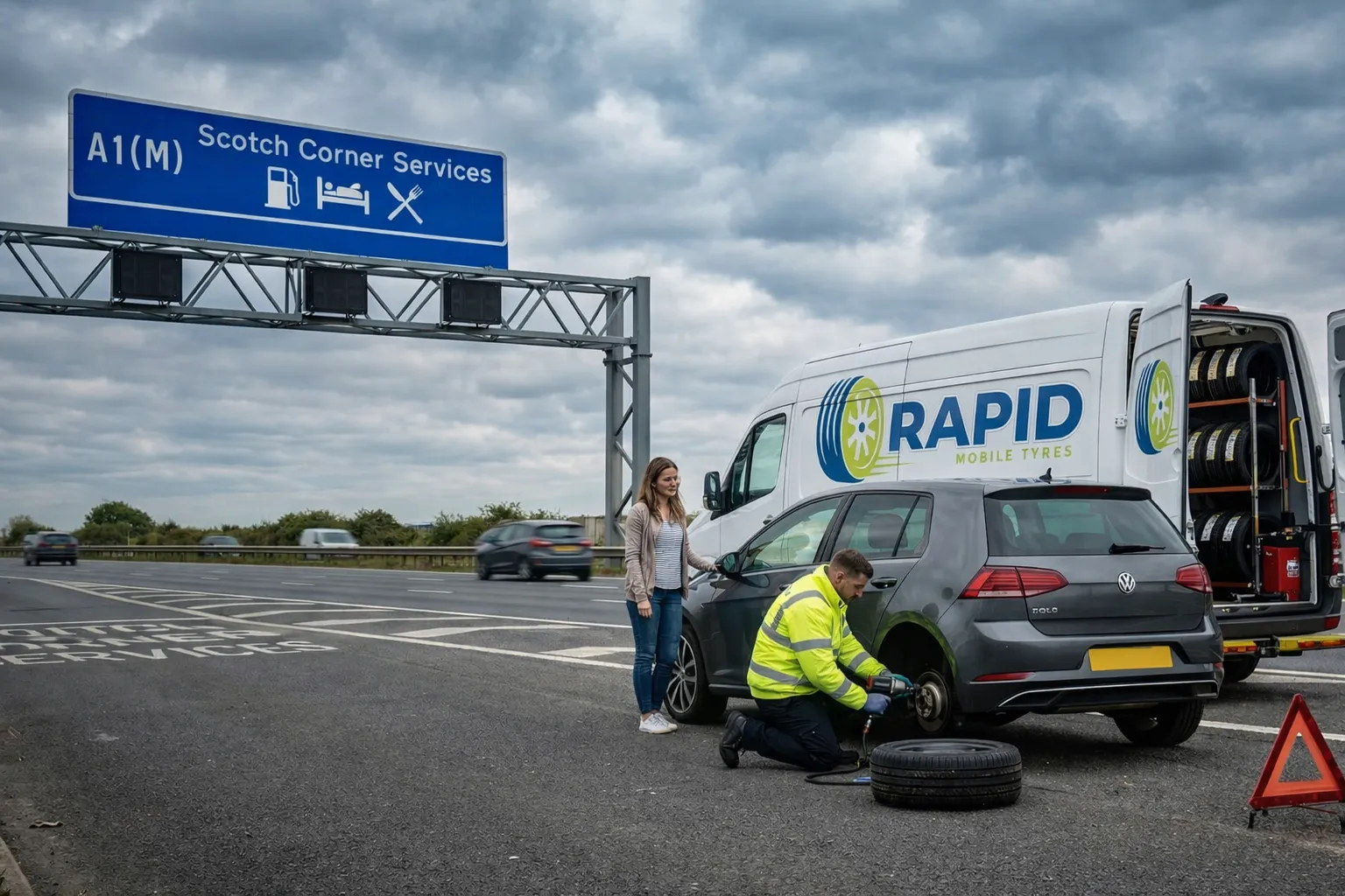 Mobile tyre fitting roadside assistance